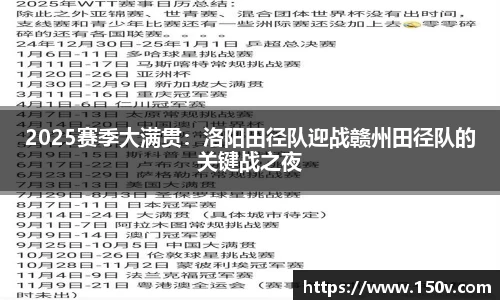 2025赛季大满贯：洛阳田径队迎战赣州田径队的关键战之夜